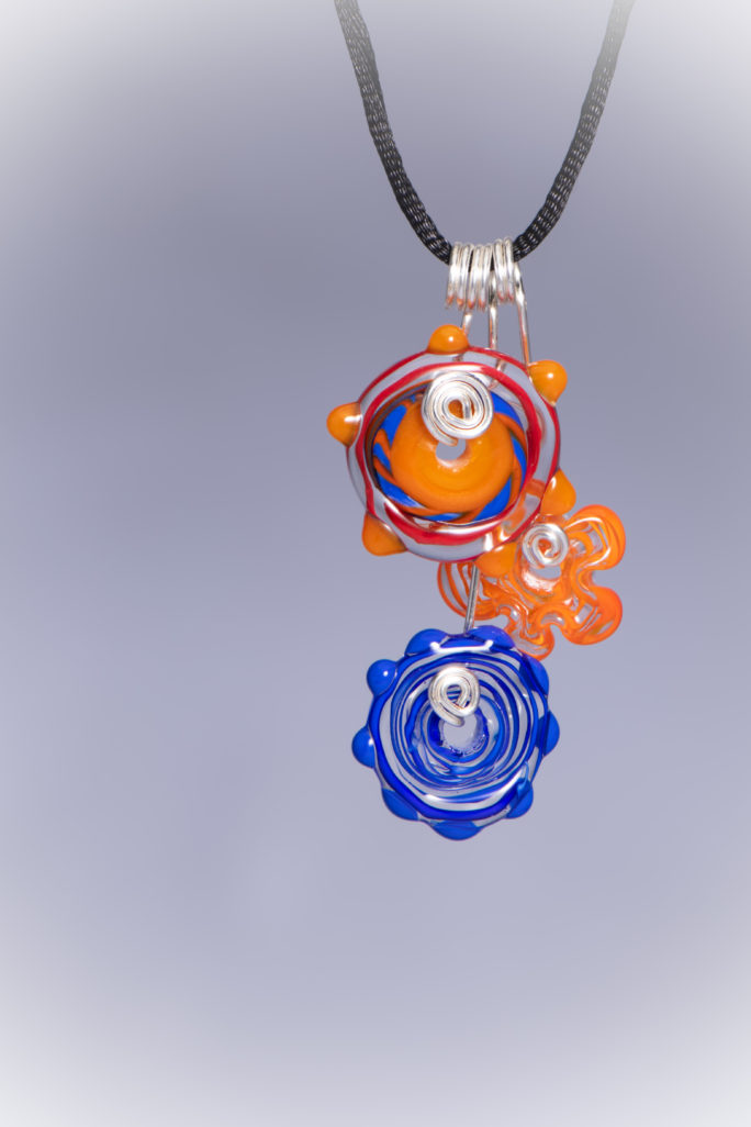 beads Details about   Lampwork Glass Abstract Pendant alloy charms on cord/ribbon or wire 